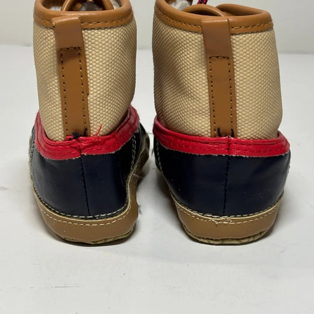 Baby‎ Gap Snow Boots Kids 6-12M Ivory Frost Navy Tan Red Duck Boots